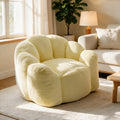 Large Yellow Faux Fur Bean Bag Chair J3047