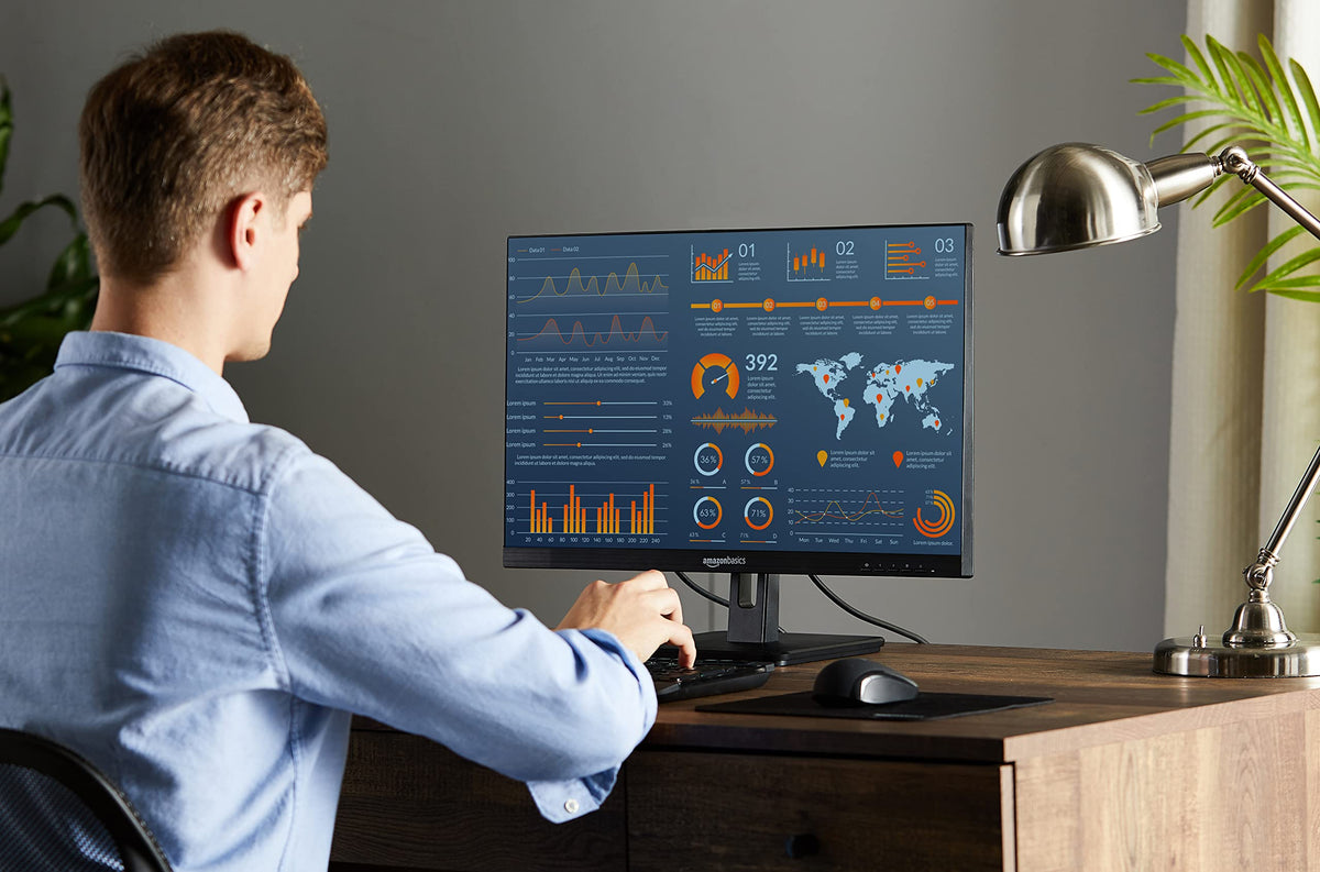 24-inch Full HD IPS Monitor, 75 Hz, 1080P, HDMI, Display Port, VGA, Built-in Speakers, Black B152