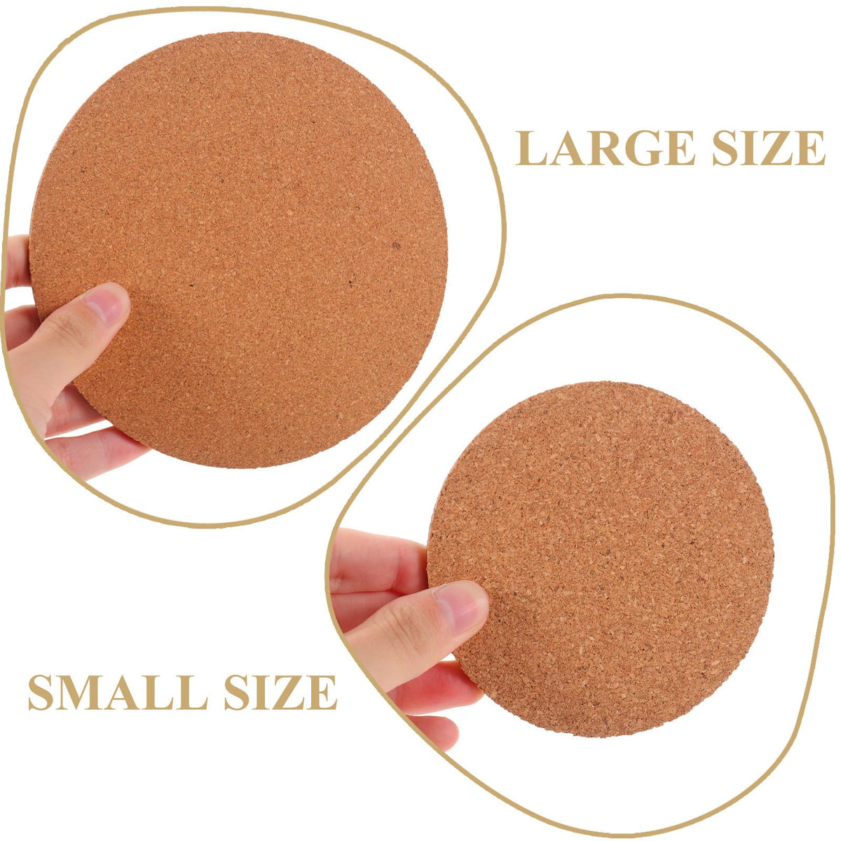 4pcs Round Cork Coasters with ABS Base T20448