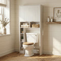 White Over the Toilet Storage Cabinet with Adjustable Shelf L734