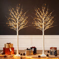 White Birch Tree with Lights, 2PCS Q441974