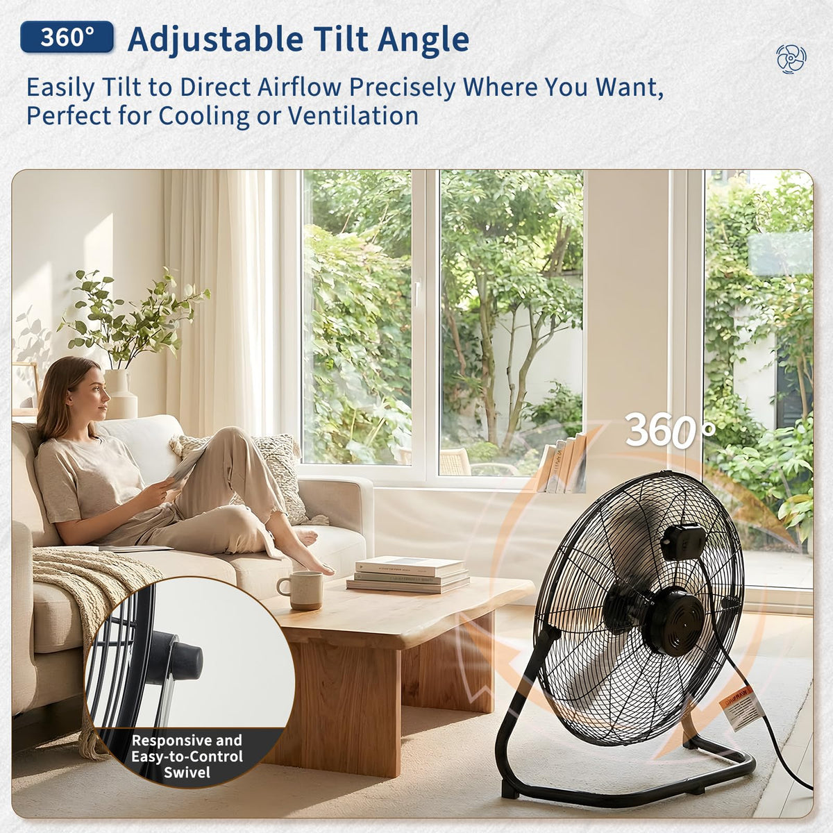 20-Inch 3-Speed Metal Floor Fan E4890