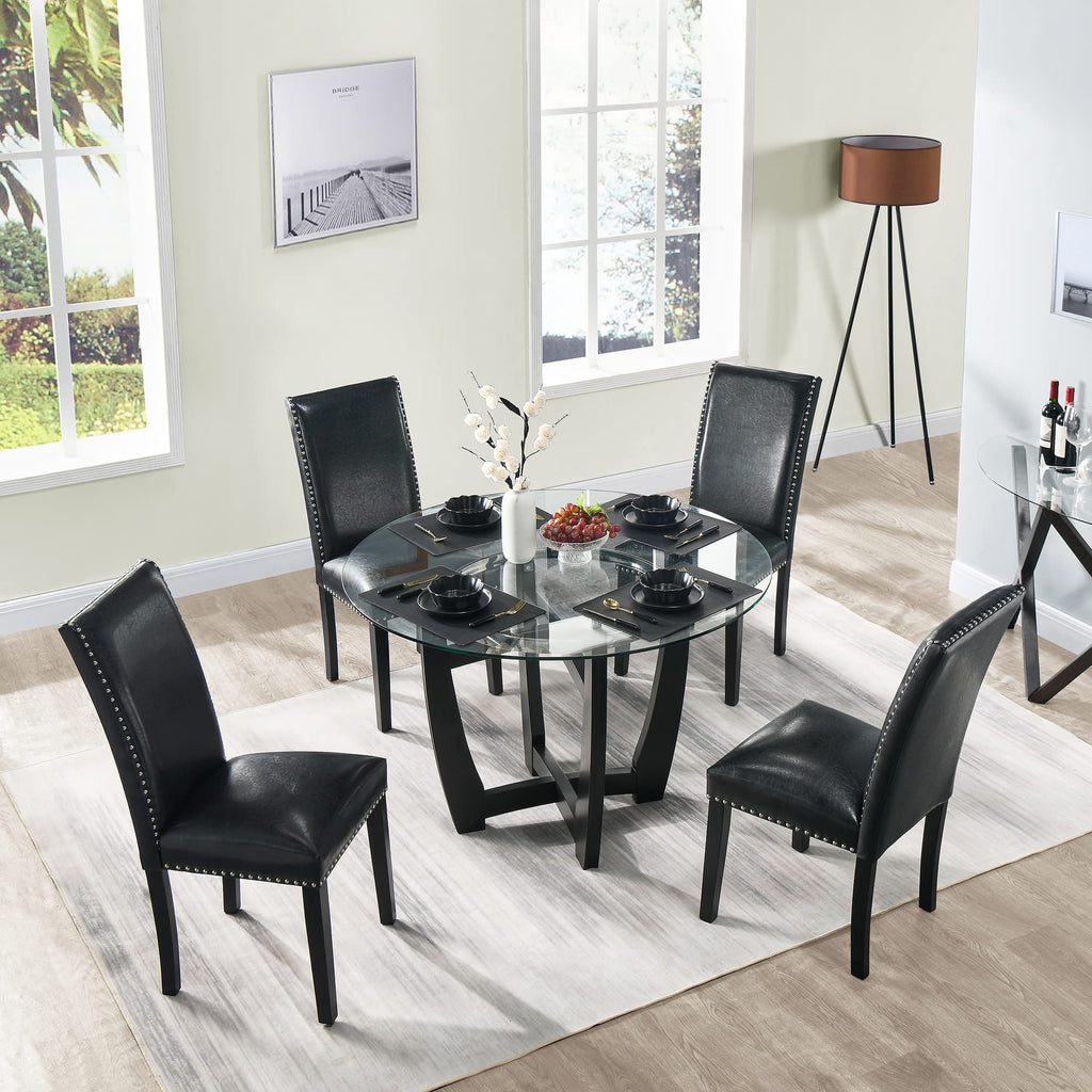 Set of 2 Faux Leather Upholstered Dining Chairs O1981