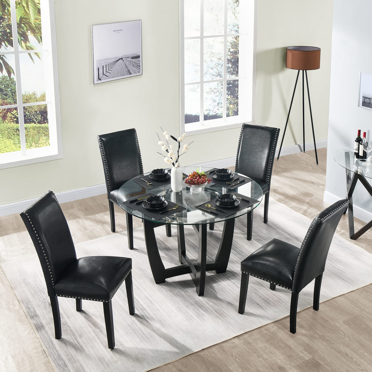 Set of 2 Faux Leather Upholstered Dining Chairs O1981