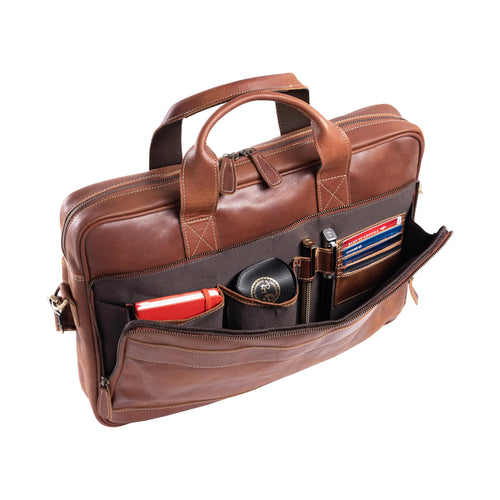 16 Inch Leather Laptop Messenger Bag Q4763