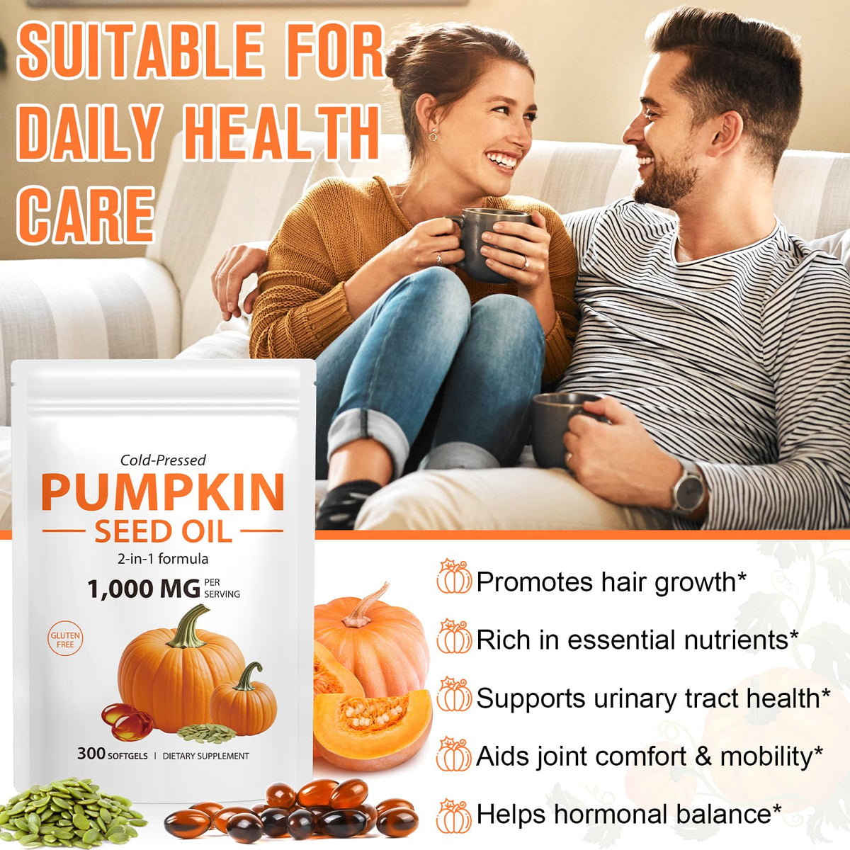 Pumpkin Seed Oil Capsules 1000mg 300 Softgels X6227