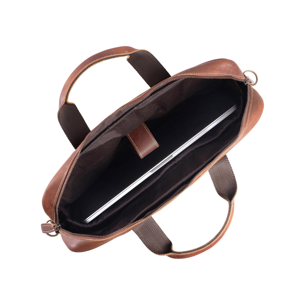 16 Inch Leather Laptop Messenger Bag Q4763