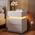 LED Nightstand with Charging Station, 3 Drawers F3586