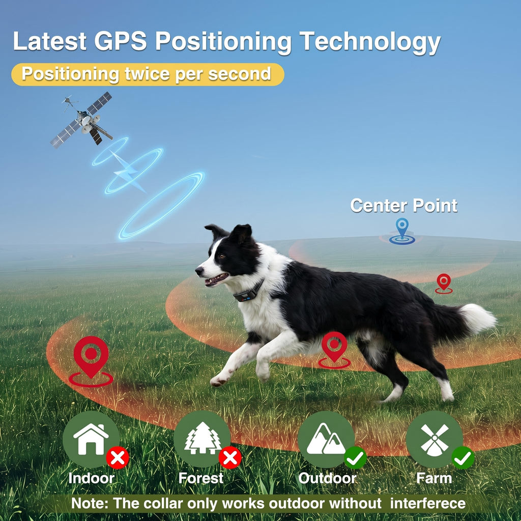 GPS Wireless Dog Fence System with 2 Collar G96452