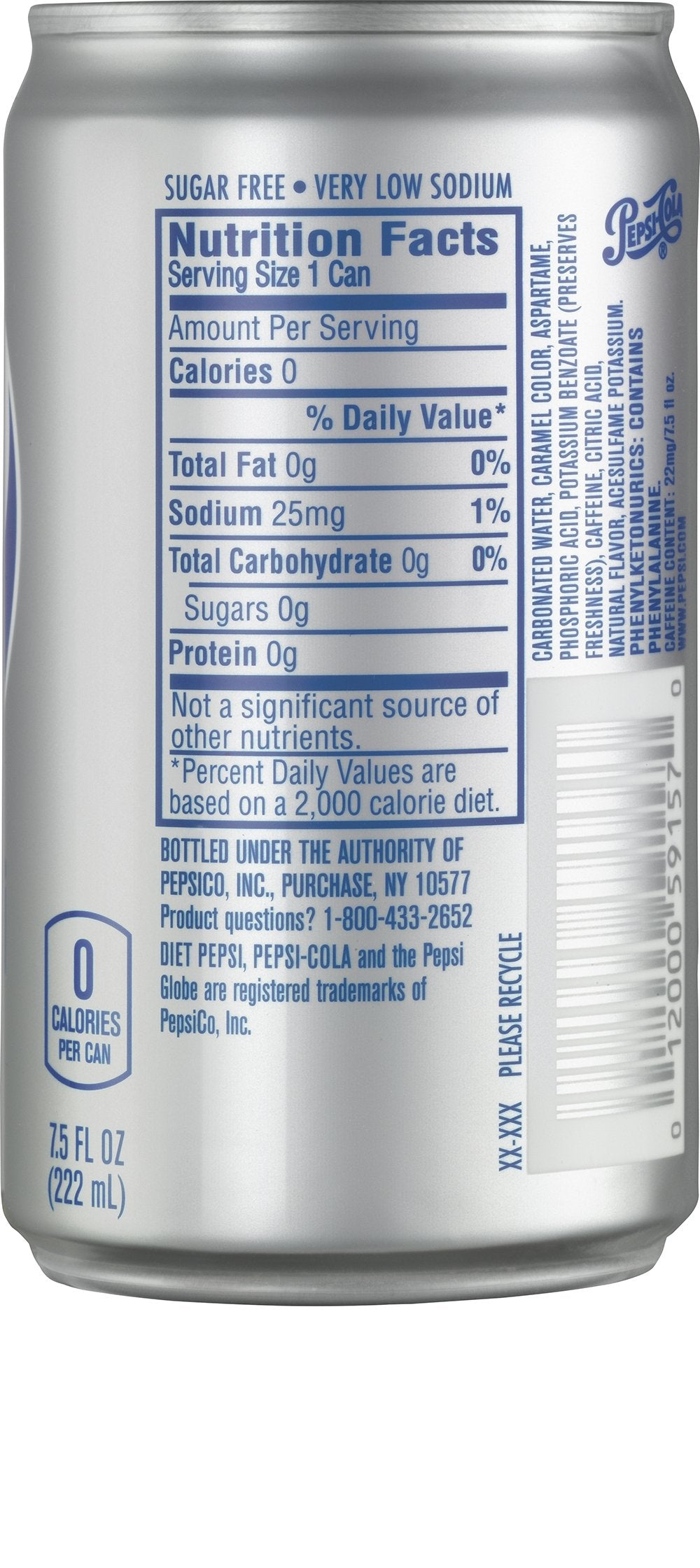 Diet Pepsi 7.5 Fl Oz Mini Cans 24 Pack J946