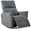 Power Swivel Rocker Recliner Chair with USB, Dark Gray F5795