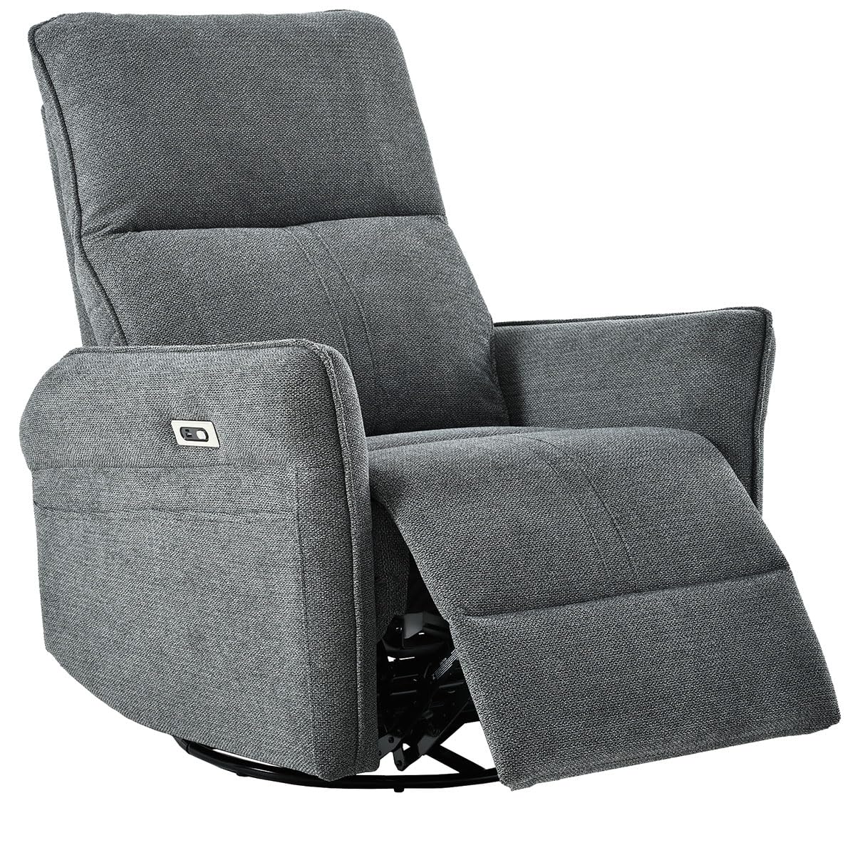 Power Swivel Rocker Recliner Chair with USB, Dark Gray F5795