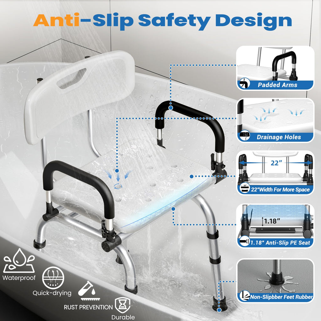 360° Rotating Adjustable Padded Shower Chair L471361