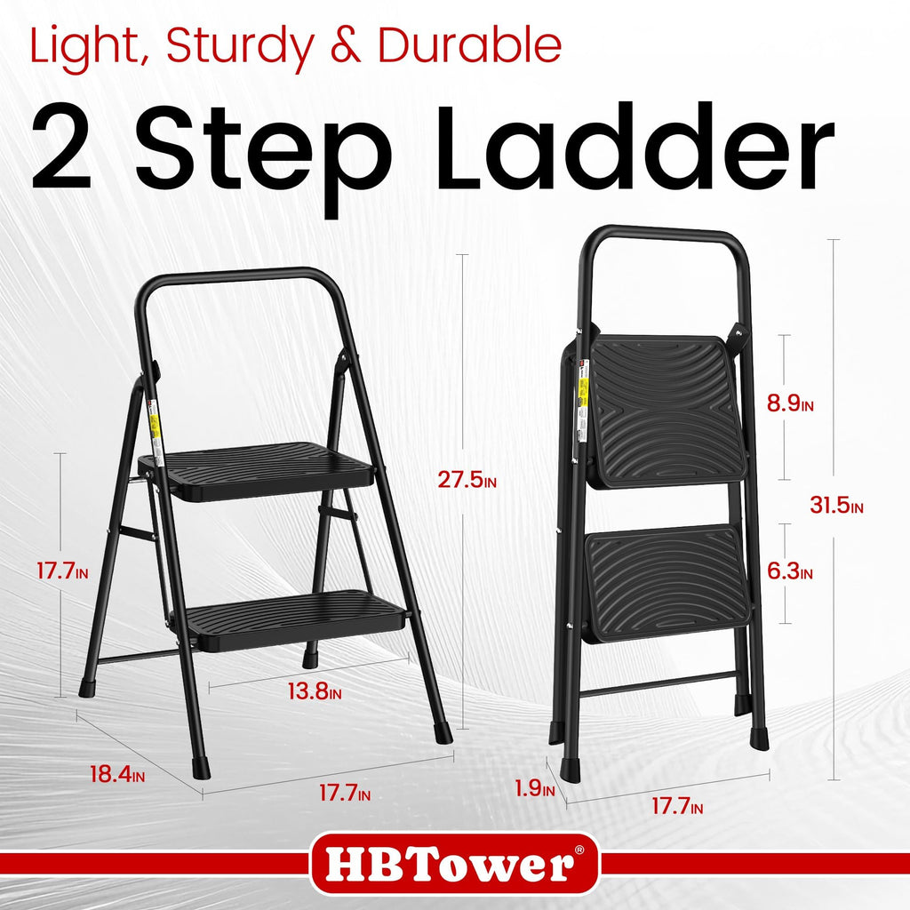 2 Step Ladder with Anti-Slip Pedal Q712