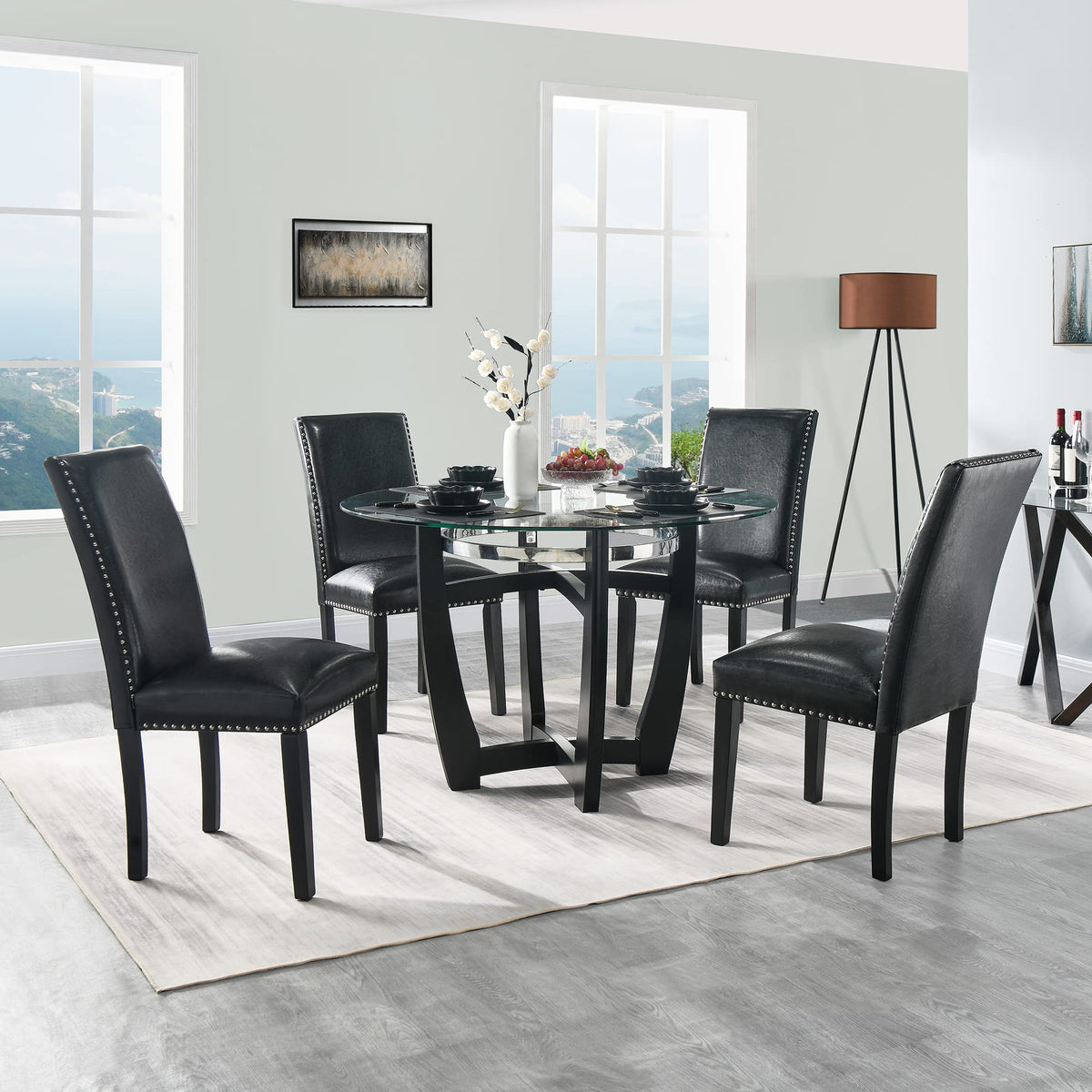 Set of 2 Faux Leather Upholstered Dining Chairs O1981