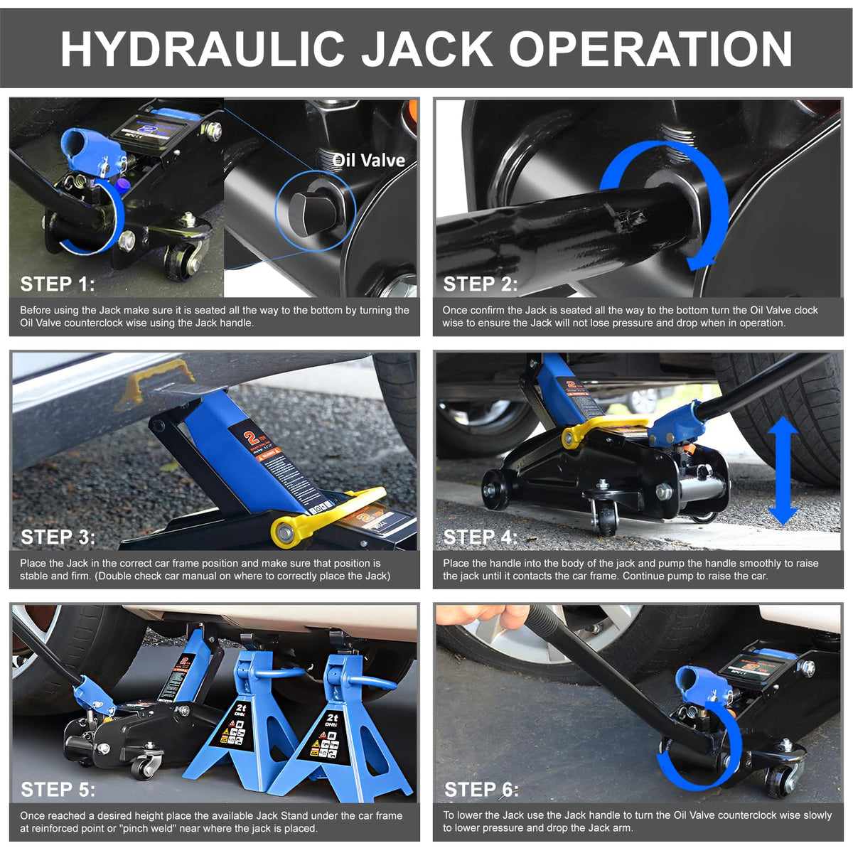 2 Ton Car Jack and Stands Kit Blue M8237