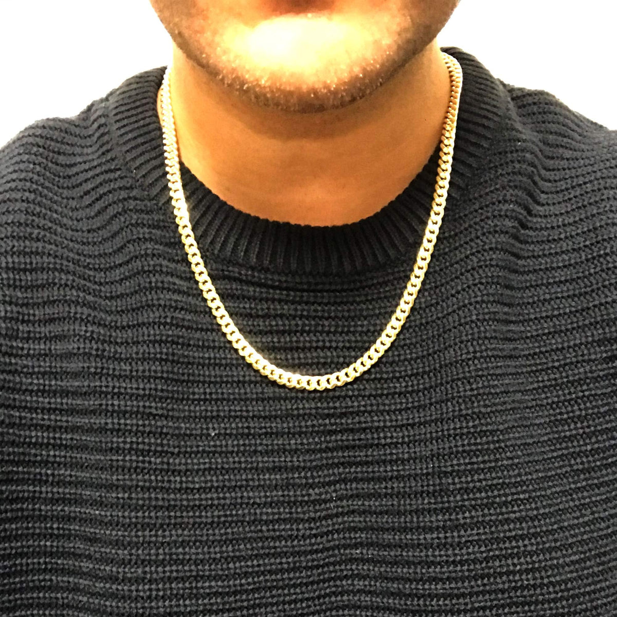 14k Yellow Gold Cuban Link Chain Necklace C3582