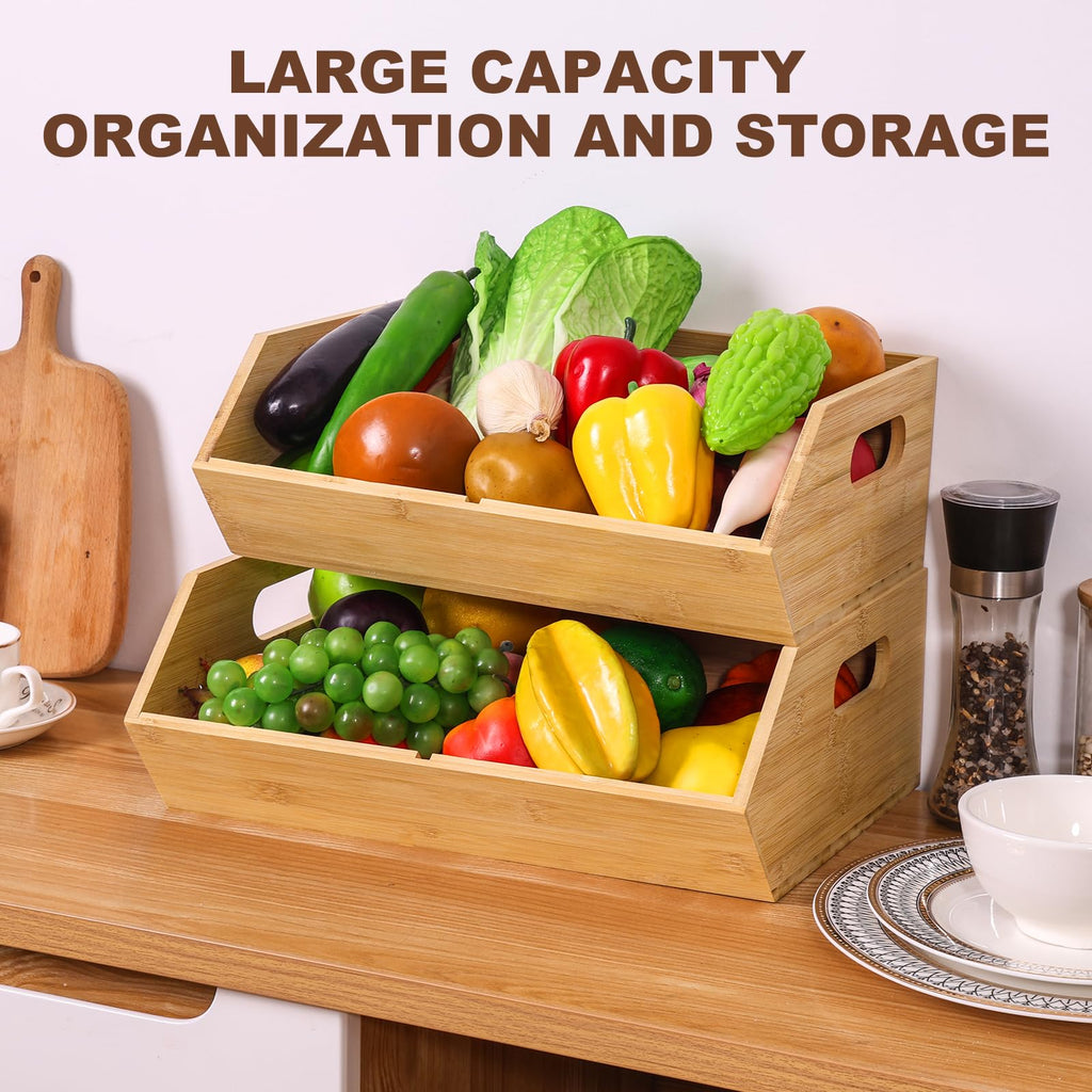 2 Set Bamboo Storage Bins H20794
