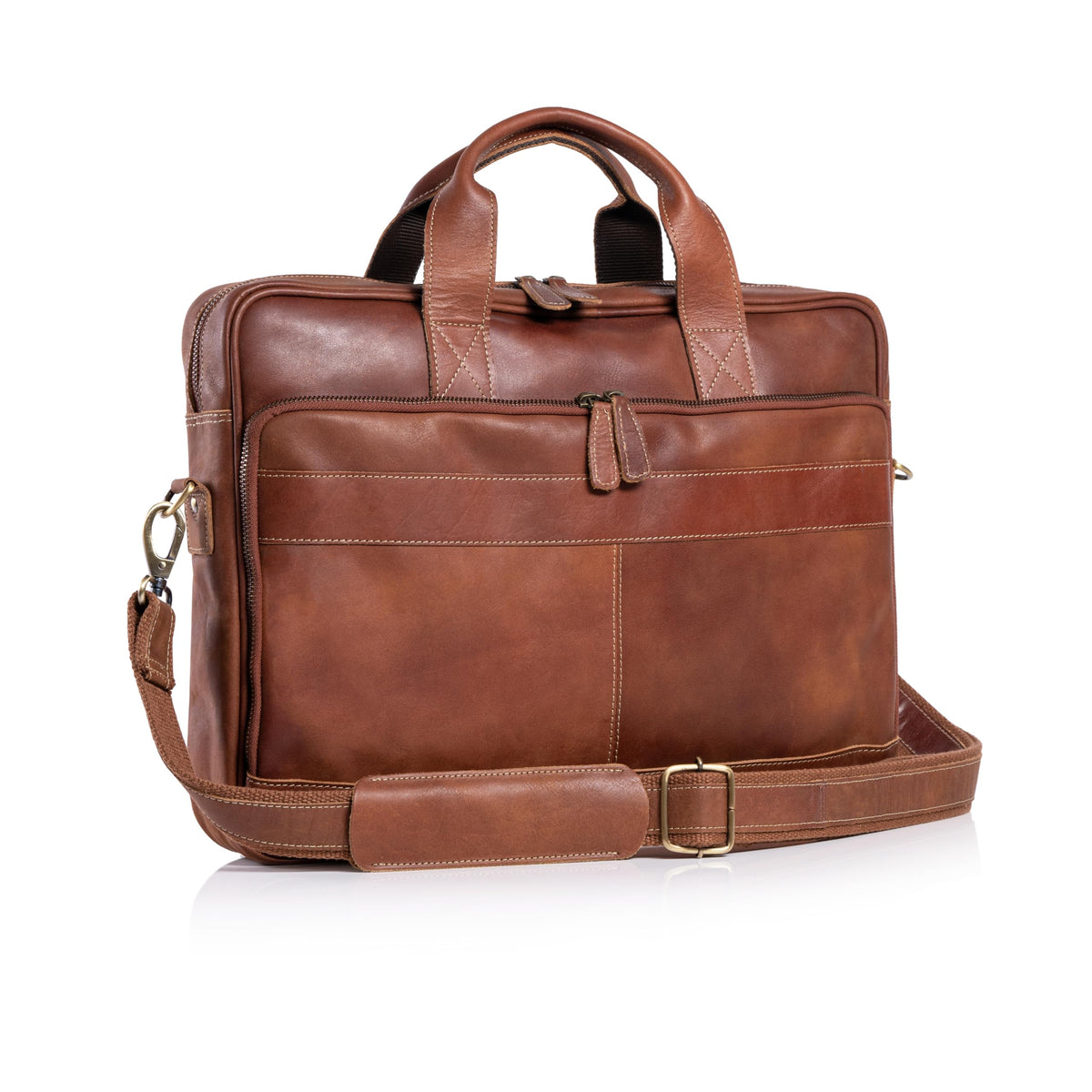 16 Inch Leather Laptop Messenger Bag Q4763
