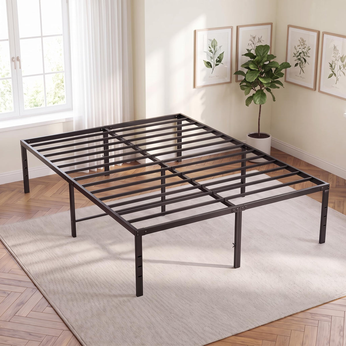 18" Heavy Duty Metal Queen Bed Frame H99641