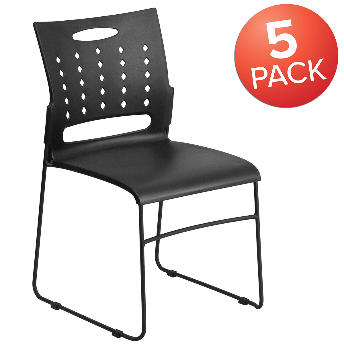 Black Stacking Chairs Set of 5 J41568