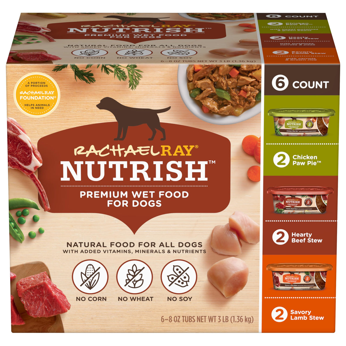 Savory Favorites Wet Dog Food Variety Pack, 8 oz Tubs R56752
