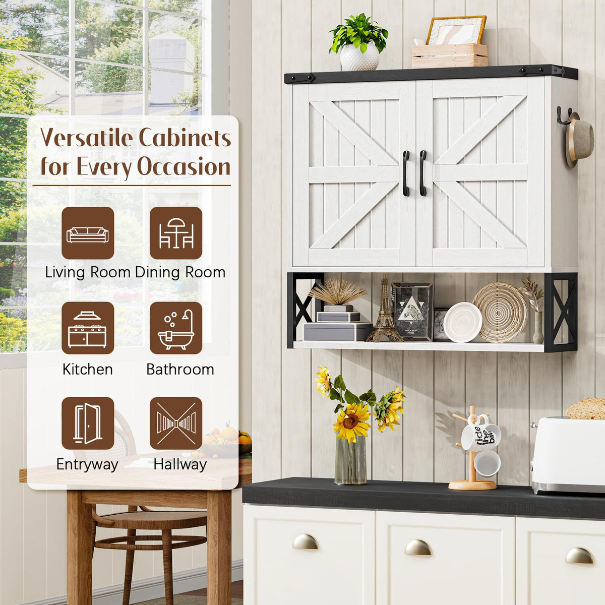 White Bathroom Wall Cabinet F1005