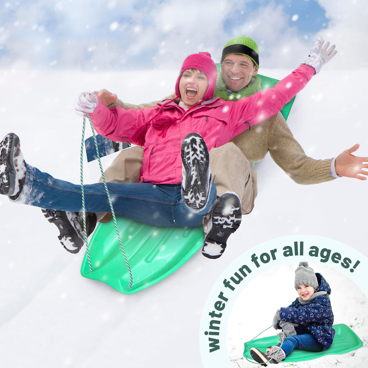 Downhill Toboggan Snow Sled O223586