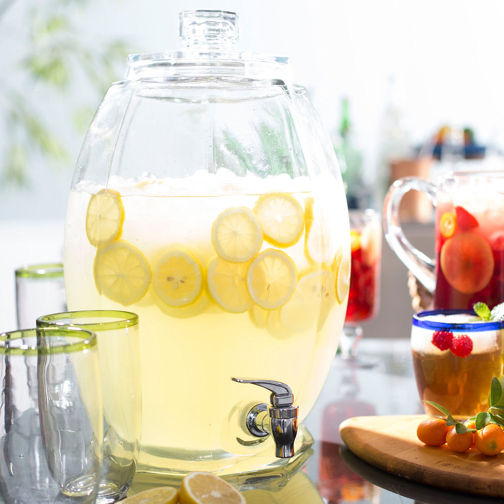Glass Beverage Dispenser Pitcher with Lid 3 Gal Z7734