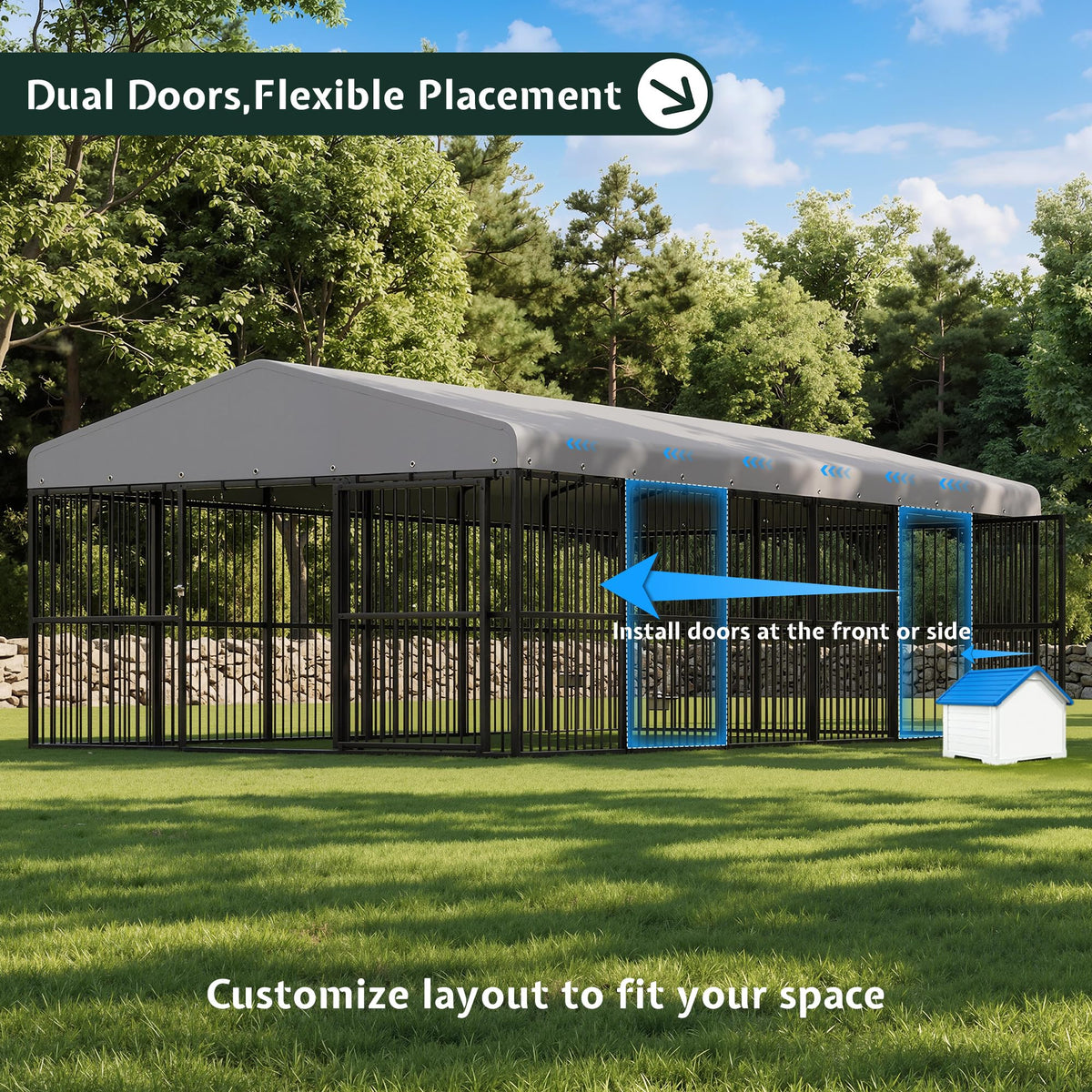 10x20x6.4 FT Outdoor Dog Kennel M684
