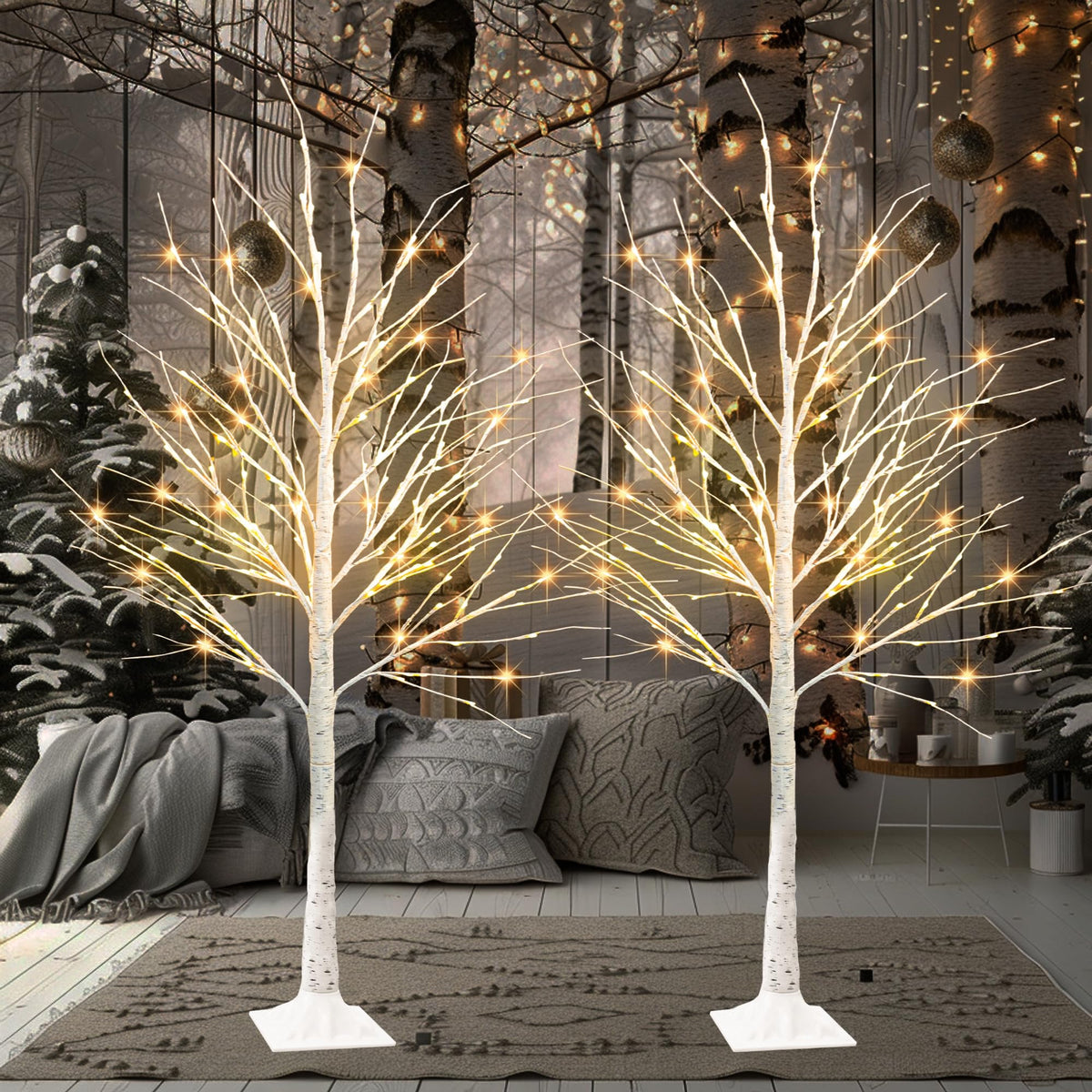 6 FT Pre-lit Artificial Christmas Tree Warm White Y379476