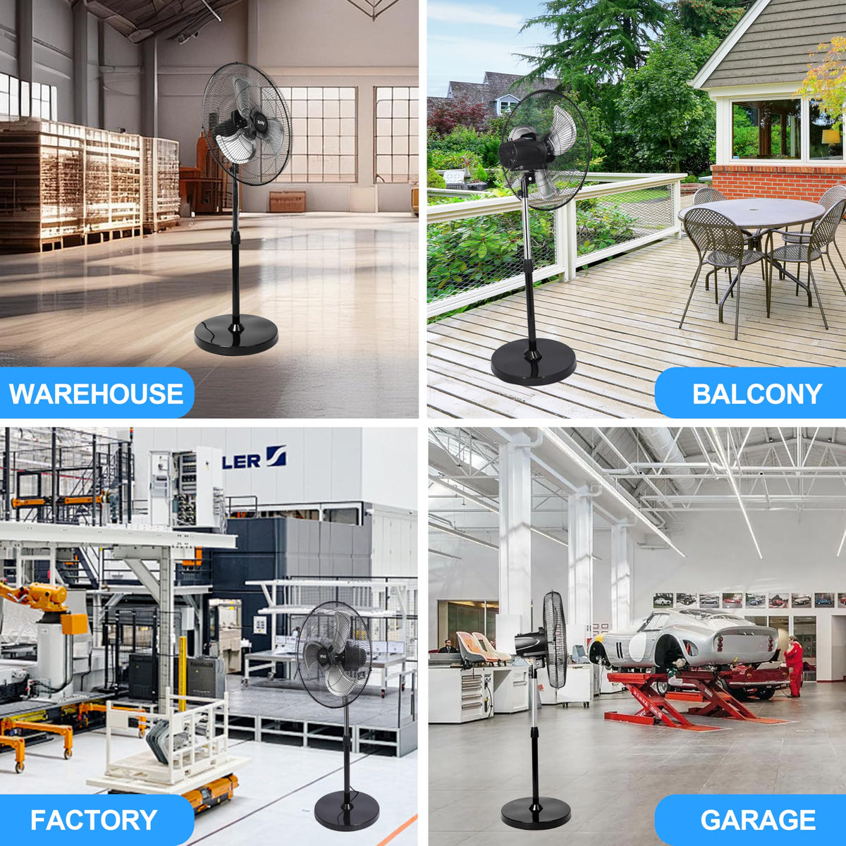 18'' High Velocity Oscillating Pedestal Fan T715