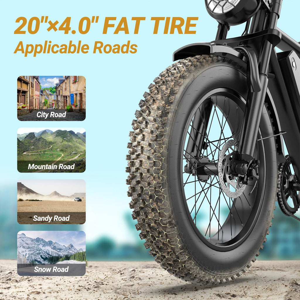 Full Suspension 1500w Motor 31MPH 40-70 Miles 48V 960Wh Removable Battery 20-Inch Fat Tires Electric ebike D10984