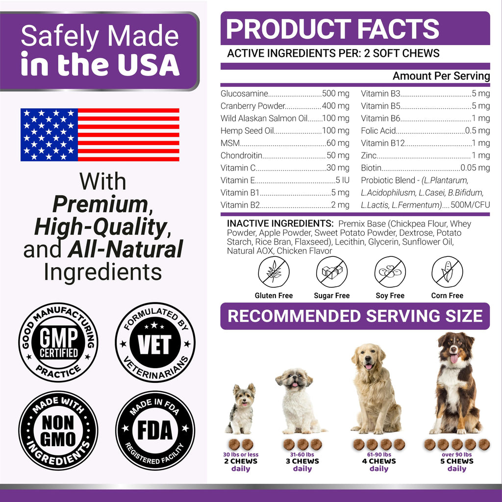 Dog Multivitamin with Glucosamine, 240 Treats N4785